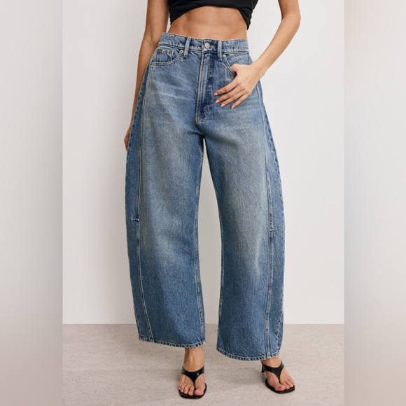 Good American Blue Wide Leg Jeans - Picture 2 of 8